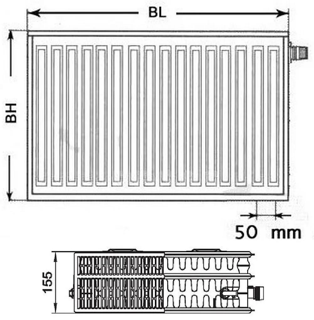 Kermi Therm X2 Profil-V doskový radiátor 33 900 / 1400 FTV330901401R1K
