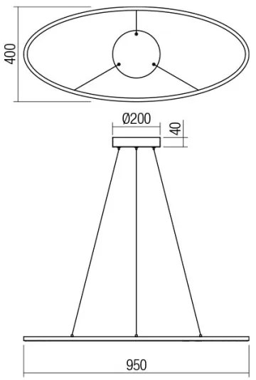 Redo 01-3338 - LED stmievateľný luster na lanku LEO LED/48W/230V bronzový