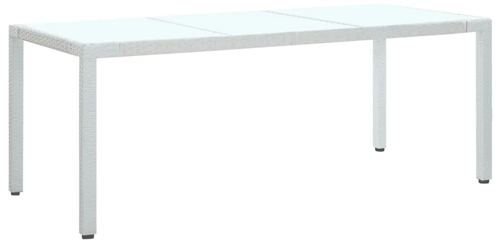 vidaXL Záhradný stôl biely 190x90x75 cm polyratan