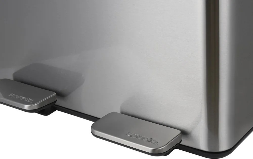 Oceľový odpadkový kôš 2x20 l na triedený odpad/nášľapný v matne striebornej farbe Aliya – Spirella