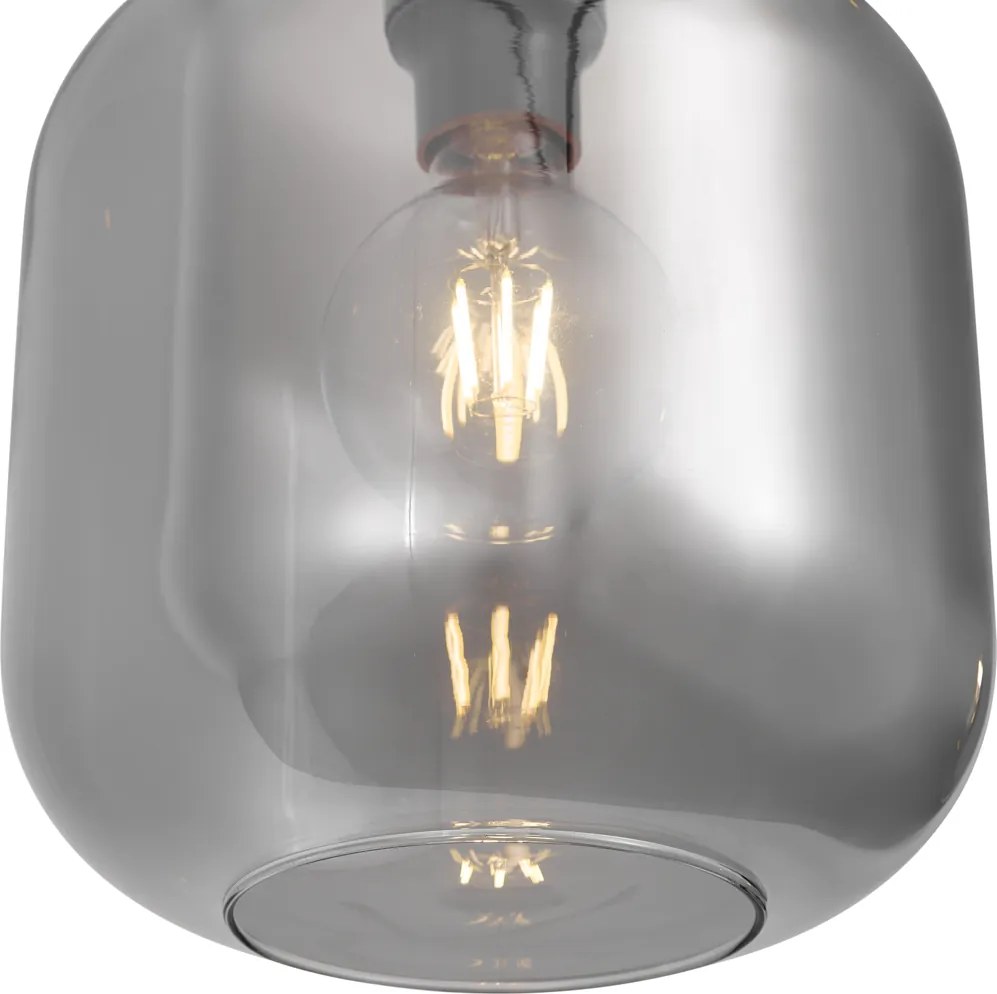 Dizajnová závesná lampa mosadzná s dymovým sklom pre 1-fázový koľajnicový systém - Iconic Zuzanna