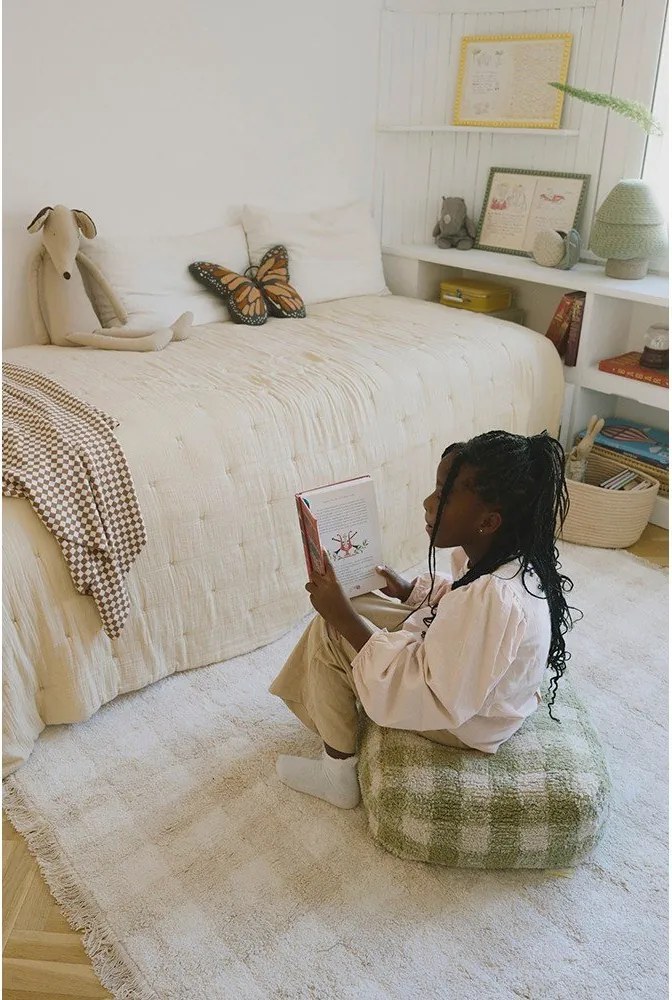 Zelený detský sedací vak Vichy – Lorena Canals