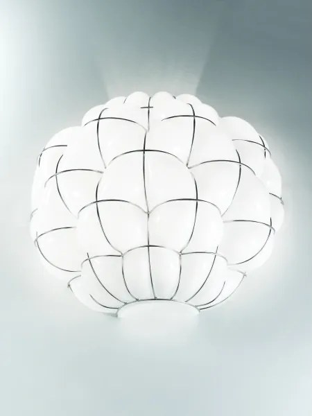 SIRU - Nástenné svietidlo POUFF 1xE27/60W/230V chróm/biela benátske sklo