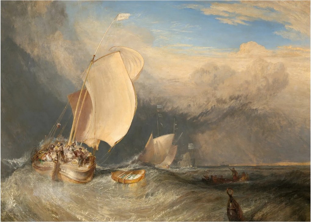 Obraz - William Turner, Fishing Boats with Hucksters Bargaining for Fish, reprodukcia (70x50 cm)