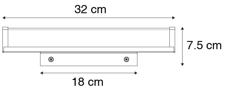 Kúpeľňová nástenná lampa oceľ 32 cm vrátane LED IP44 - Cascada