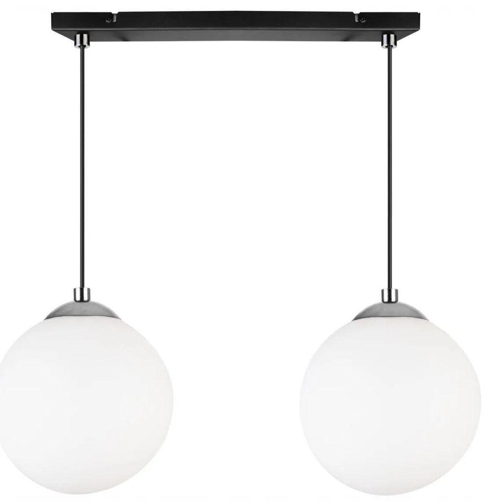 Závesné svietidlo Florence, 2x biele sklenené tienidlo, (výber z 3 farieb uchytenia)