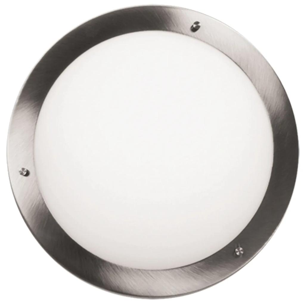 CLX Stropné / nástenné svietidlo do kúpeľne EMILIO, 1xE27, 60W, 31cm, kruhové, nikel, IP44