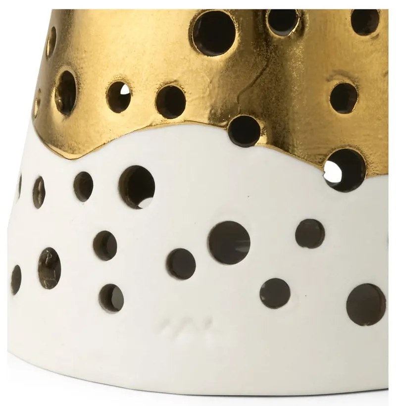 Porcelánový svietnik v zlatej farbe Kähler Design Nobili, výška 19 cm