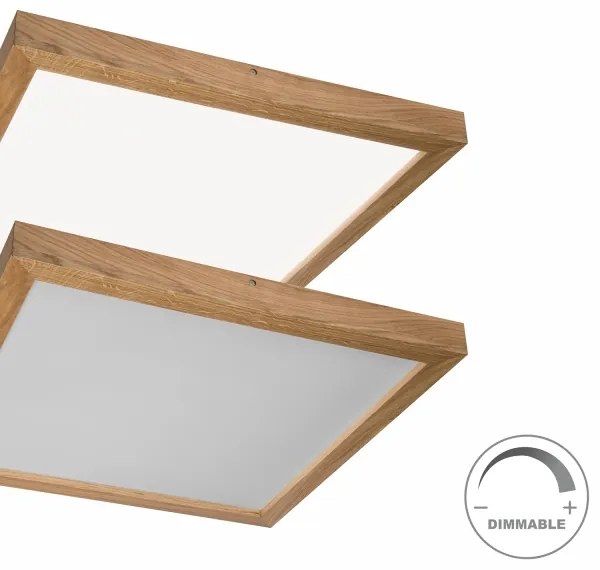Brilagi-LED Stmievateľné svietidlo WOODY FRAME LED/50W/230V dub 60x60 cm IP44 + DO