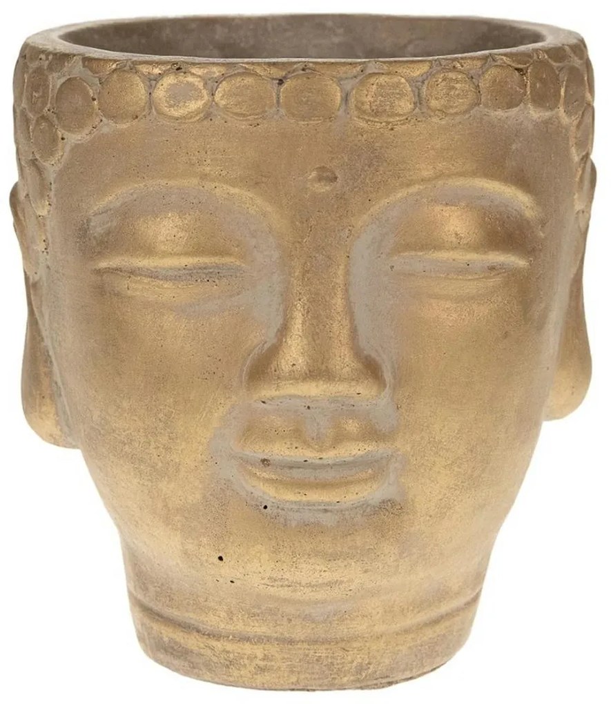 DekorStyle Kvetináč Budha 12,5x13 cm zlatý