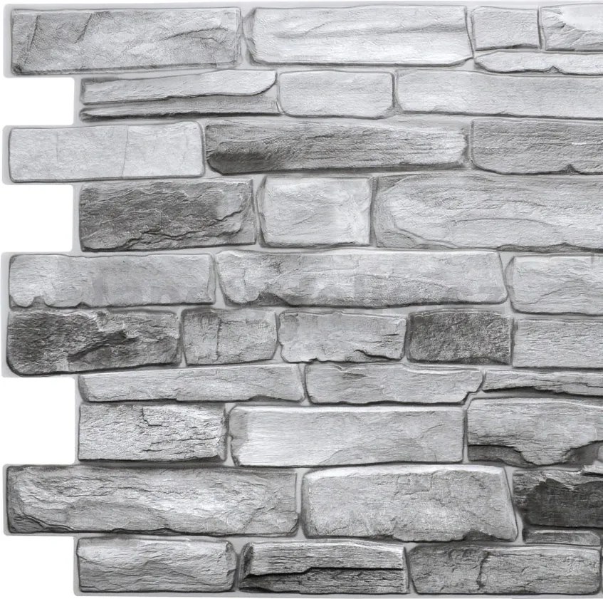 Obkladové panely 3D PVC TP10016863, cena za kus, rozmer 980 x 498 mm, bridlica sivá, GRACE