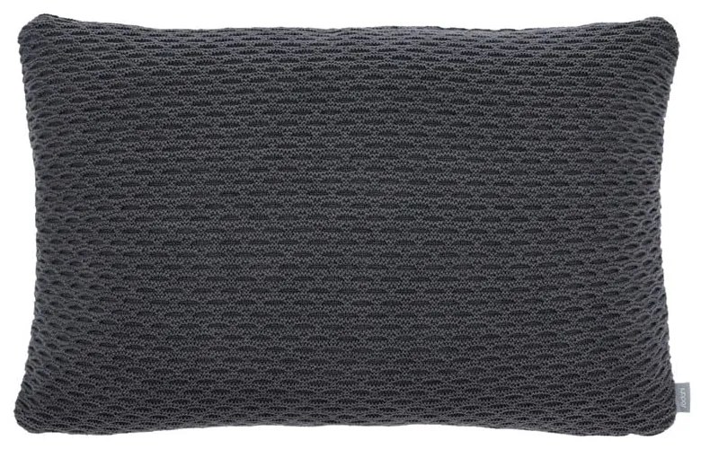 Tmavosivý vankúš zo zmesi bavlny a vlny Södahl Wave Knit, 40 x 60 cm