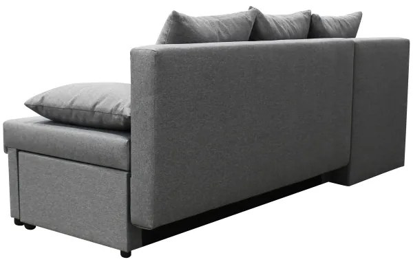 Univerzálna rozkladacia rohová sedacia súprava s úložným priestorom do tvaru L ALMEIDA sivá
