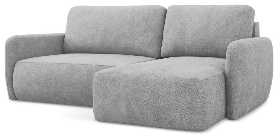 Svetlosivá ženilková rozkladacia/s úložným priestorom rohová pohovka (pravý roh/s leňoškou) Lilo – Makamii