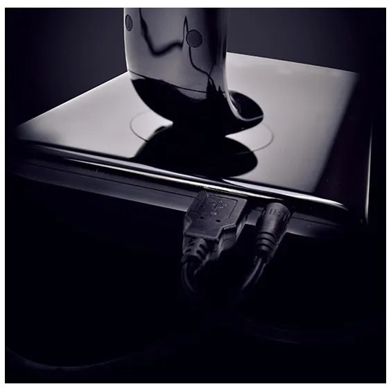 Solight WO37-B - LED stolná lampa stmievateľná USB konektor LED/12W/230V čierna