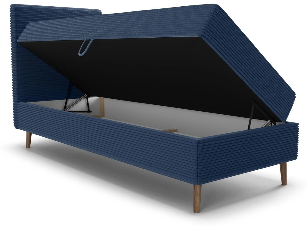 Jednolôžková posteľ 90 cm Napoli Bonell (modrá) (s roštom, s úl. priestorom). Vlastná spoľahlivá doprava až k Vám domov. 1082425
