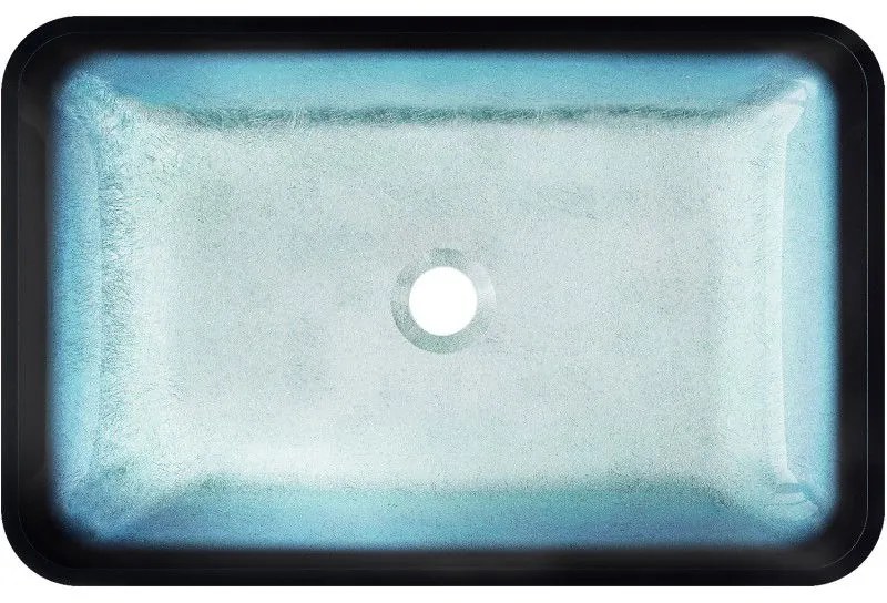 Mexen Megan, sklenené umývadlo na dosku 56 x 36 x 11 cm, modrá, 24135647