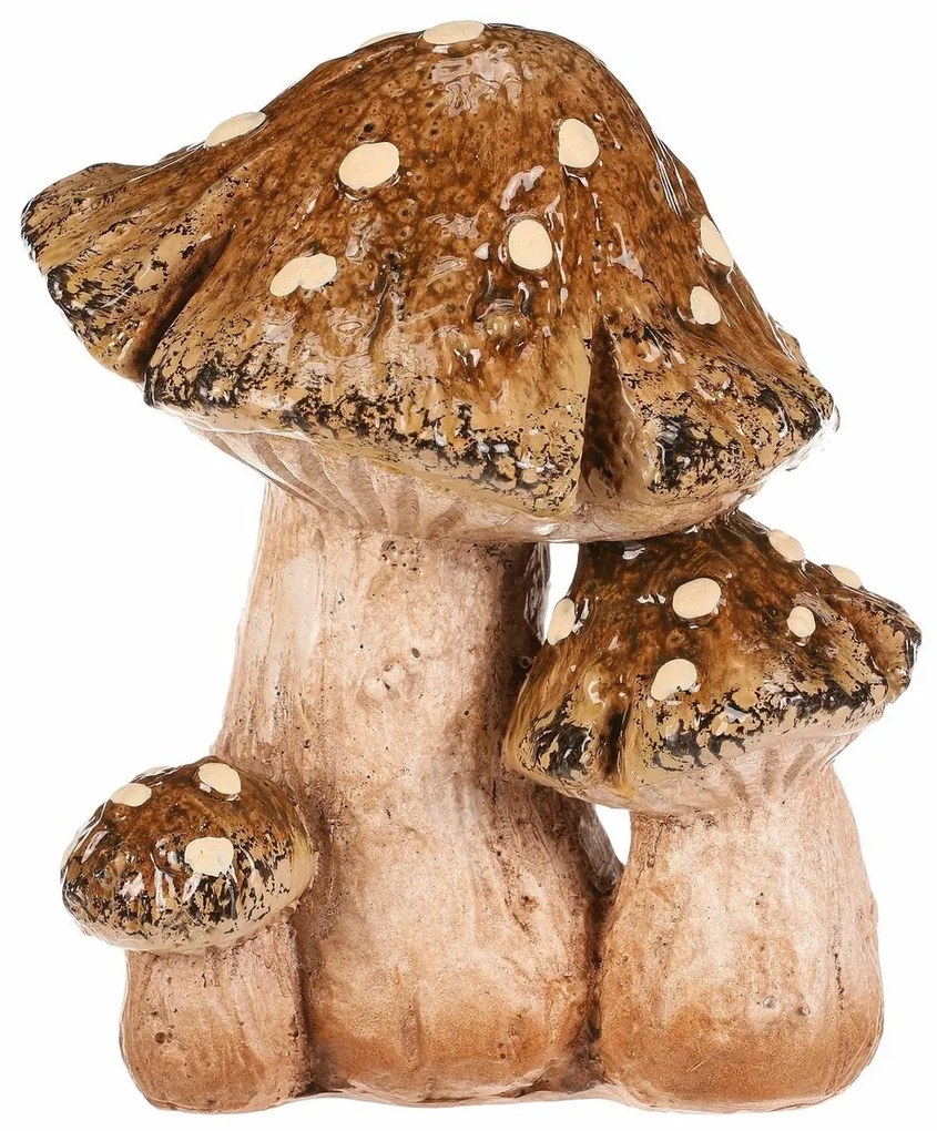 Jesenná dekorácia Hríby, 13 x 10 x 14 cm, polyresin