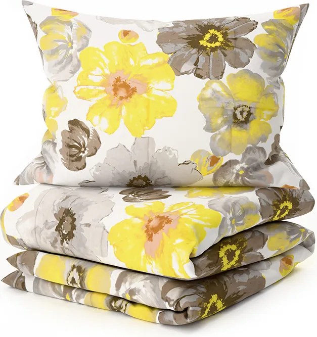 Obliečky z mikrovlákna FEONELLE žlto-sivé Rozmer obliečky: 70 x 90 cm | 140 x 220 cm