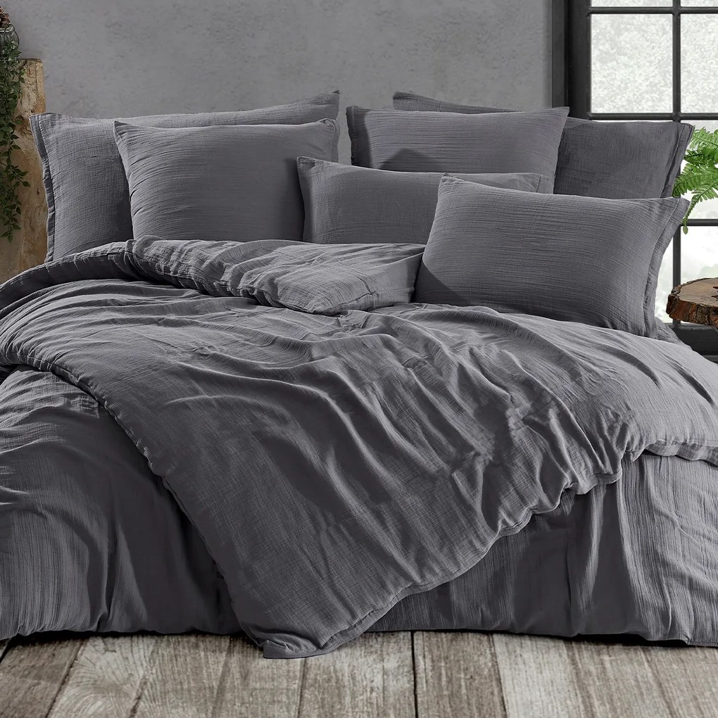 4Home Mušelínové obliečky Steel, 220 x 200 cm, 2 ks 70 x 90 cm