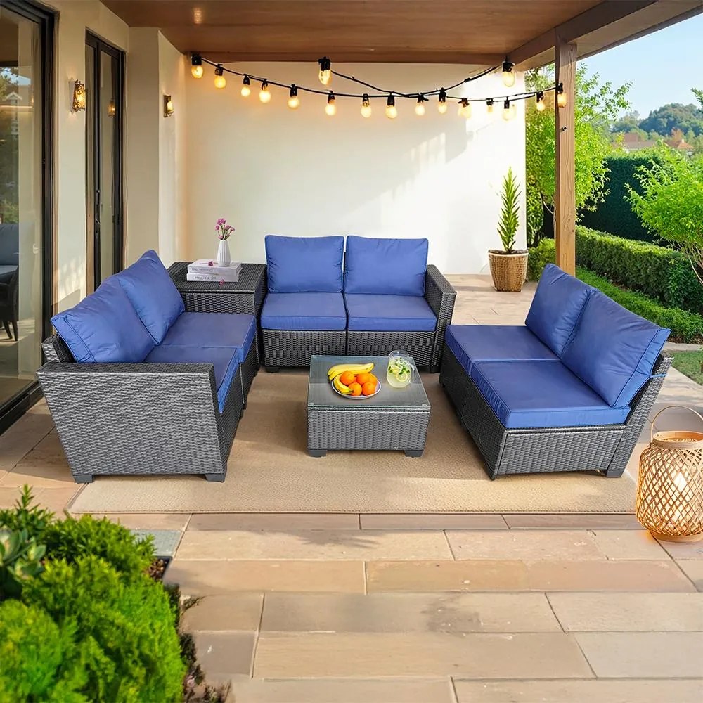 Veľká záhradná sedacia súprava s boxom na podušky Avenberg ENCANTA