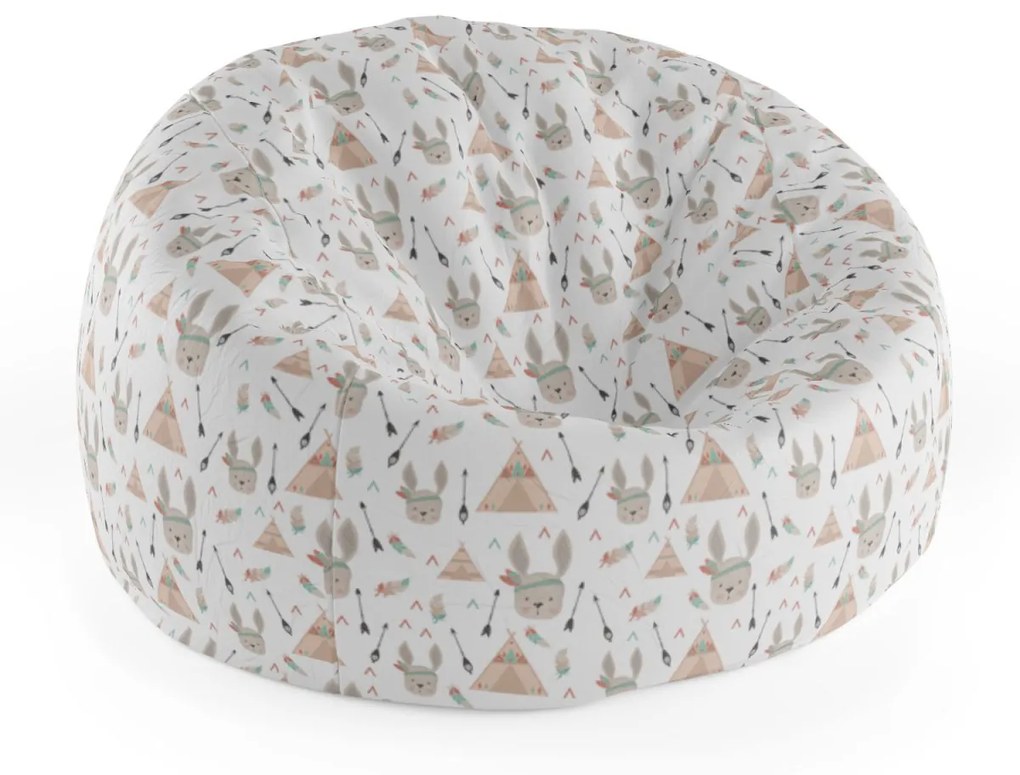 Sablio Sedací vak Cocoon Zajíci u stanu - 75 x 45 x 35 cm