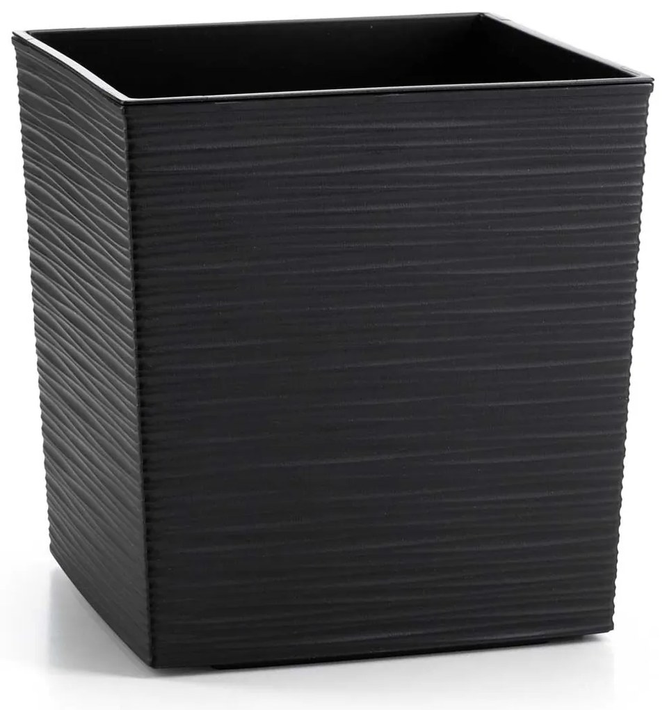 PLASTOVÝ KVETINÁČ FLORE RIFLO 25X25 CM ČIERNA