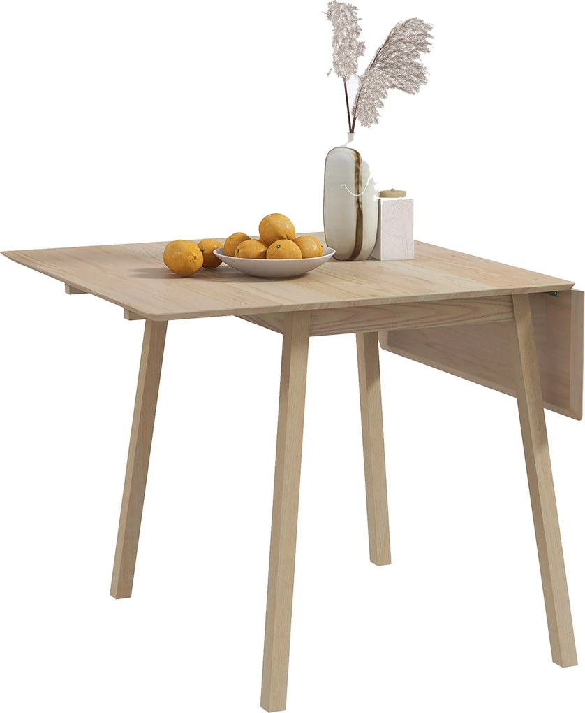 HOMCOM Rozkladací jedálenský stôl pre 2-4 osoby v vidieckom štýle do malých priestorov, kuchyňa, jedáleň 110 x 86 x 75 cm Prírodný | Aosom