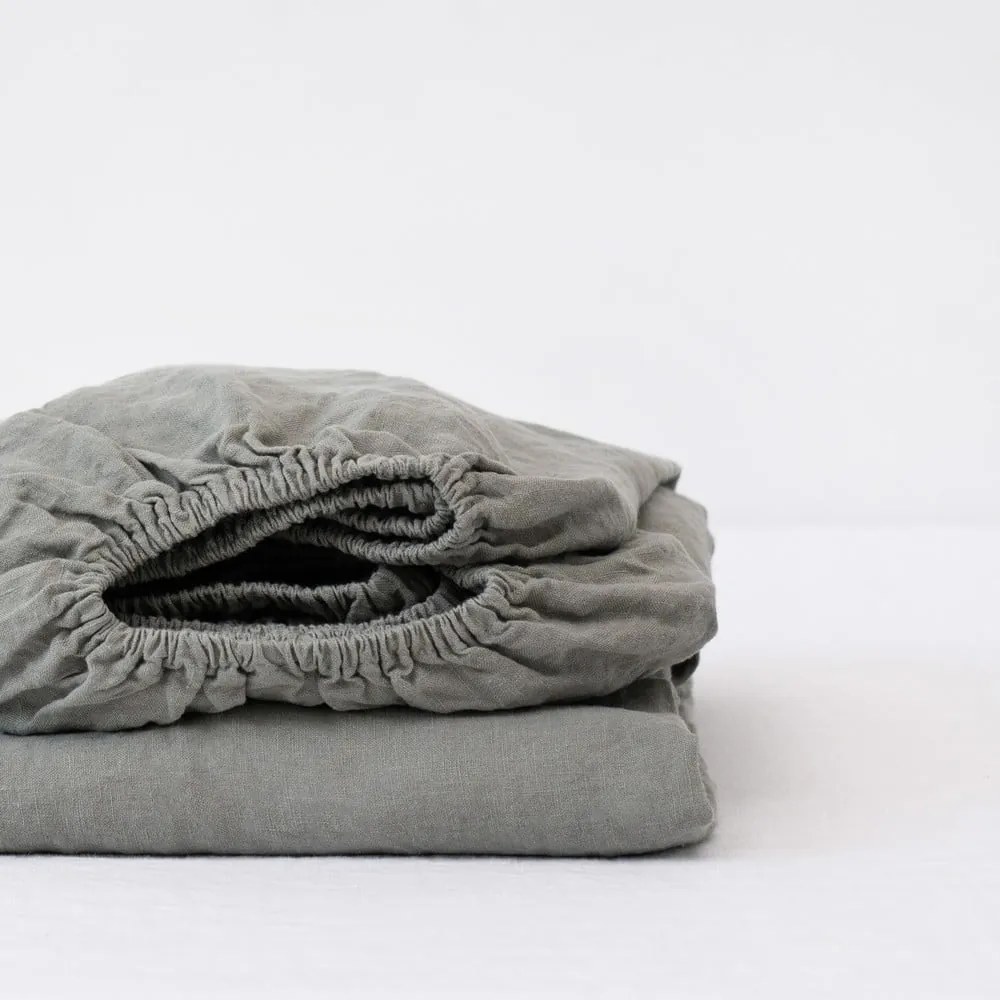 Khaki napínacia ľanová plachta 200x200 cm – Linen Tales