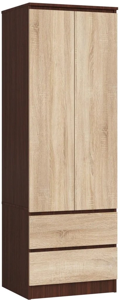 Šatníková skriňa Star 60 cm wenge/dub sonoma