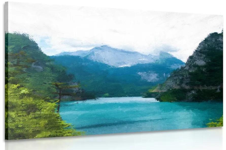Obraz maľované horské jazero Varianta: 90x60