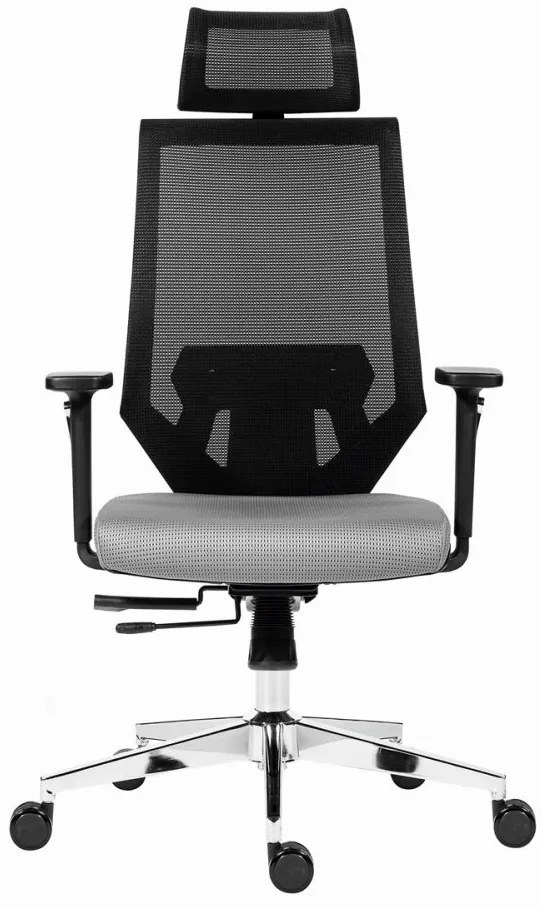 Kancelárska ergonomická stolička EDGE NET — sieť, sivá, nosnosť 150 kg