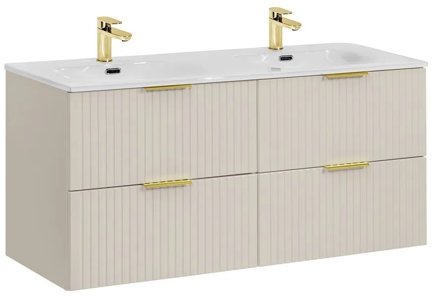 Závesná skrinka Adele Cashmere Sky so zápustným umývadlom 120 cm kašmír/biela