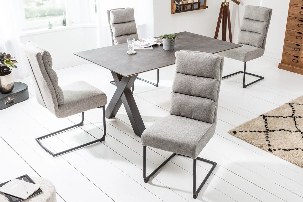 Stolička konzolová Comfort štruktúrovaný materiál svetlošedá