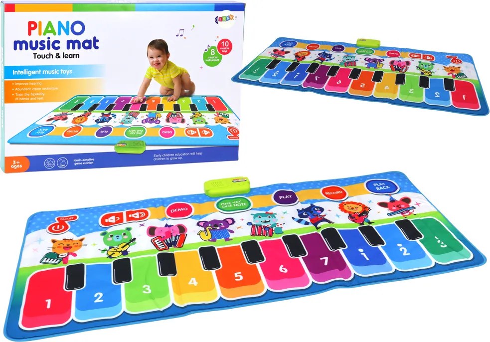 LEAN Toys Interaktívna hracia podložka na tanec s hudobnými nástrojmi a zvukmi