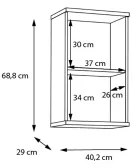 Závesná kúpeľňová skrinka VENOM biela/dub artisan