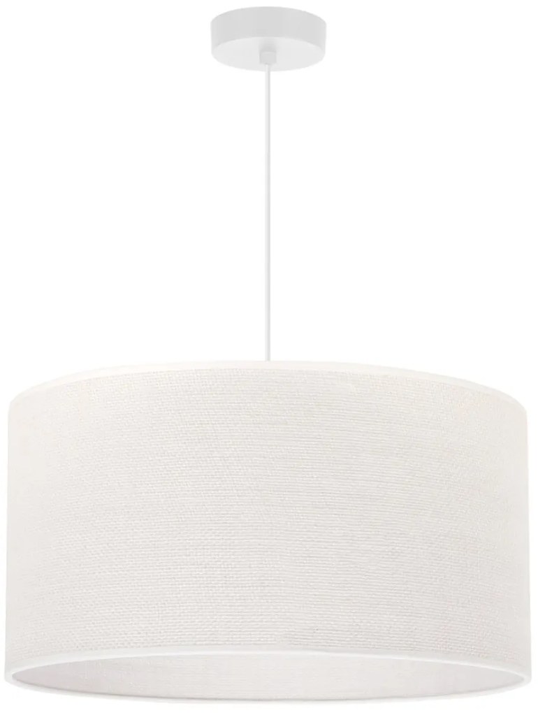 Závesné svietidlo Juta, 1x biele jutové tienidlo, (fi 45cm), w