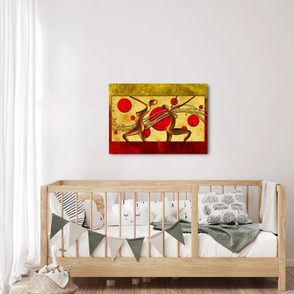 Abstraktný obraz s dvoma ženami (70x50 cm)