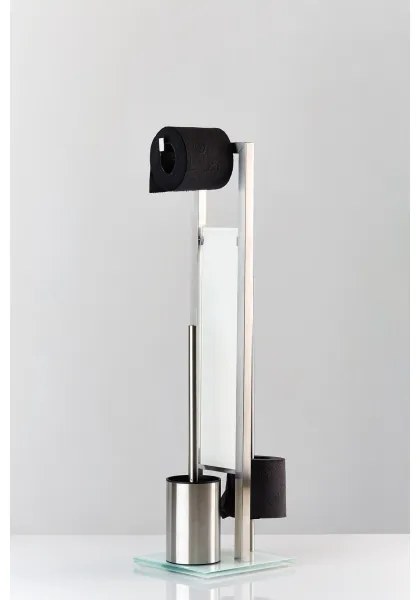 WENKO 21564100 - WC kefa RIVALTA 18x70 cm nerez/strieborná/biela/čierna