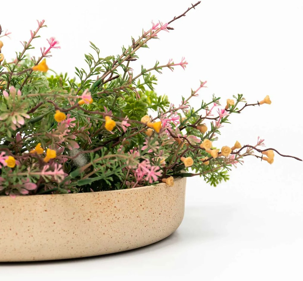 Dekoračná miska ORYVEN, sklolaminát, priemer 30 cm, béžová