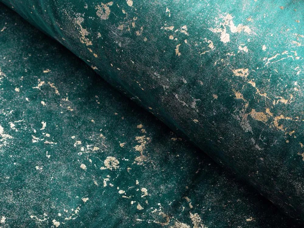 Biante Zamatový behúň na stôl Isabela IBL-007 Gold Design petrolejový 45x160 cm