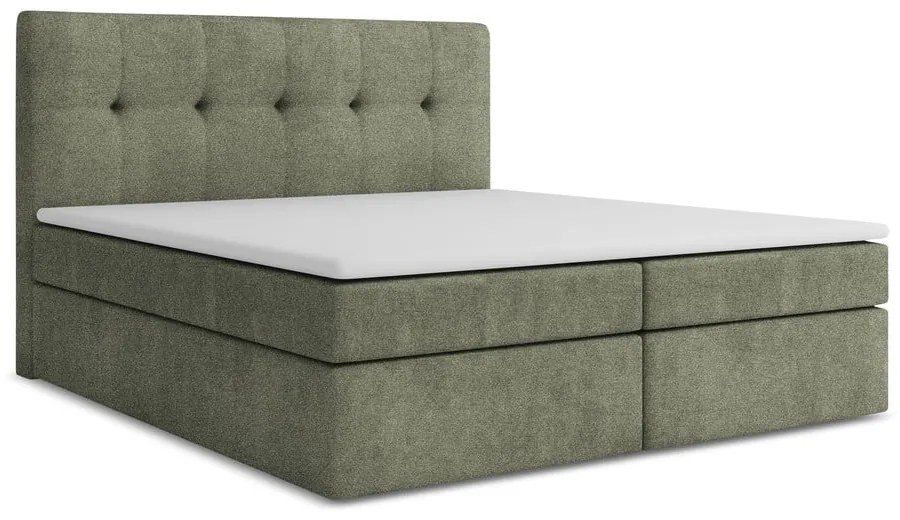 Zelená boxspring posteľ s úložným priestorom 180x200 cm Palta – Makamii