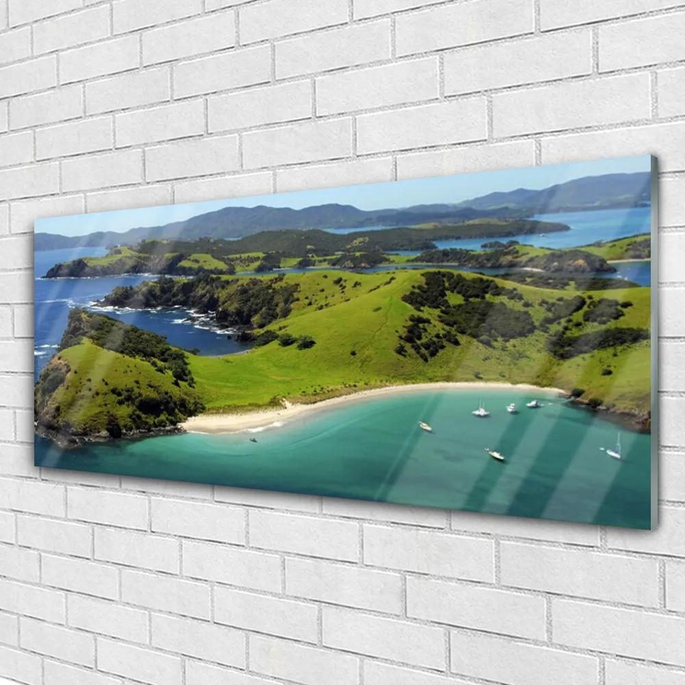 Obraz na akrylátovom skle More pláž les príroda 125x50 cm
