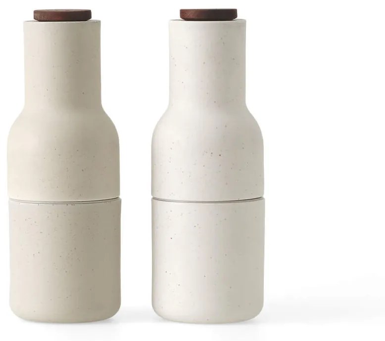 Audo Copenhagen Mlynčeky na soľ a čierne korenie Bottle Ceramic, set 2ks, sand / walnut