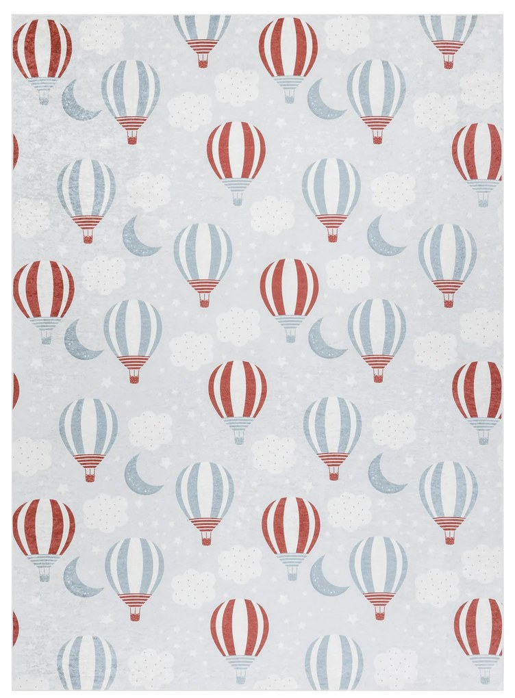 BAMBINO 1349 Prateľný koberec Balóny, pre deti protišmykový - sivý