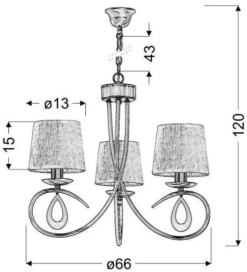 Candellux Biely závesný luster Arnika pre žiarovku 3x E14 33-21663