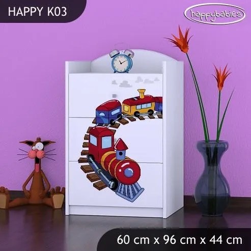 Detská komoda MAŠINKA - TYP 3