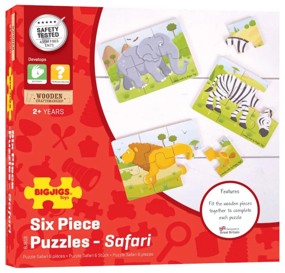 Bigjigs Toys 3v1 safari zvieratka