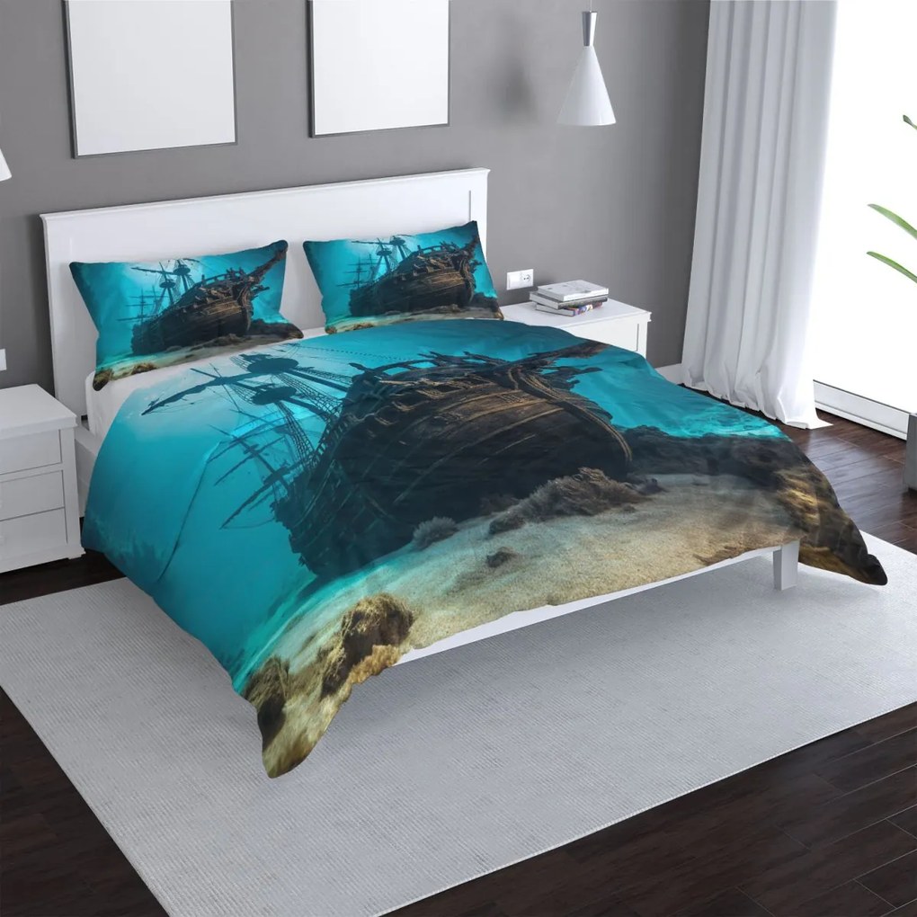 Sablio Obliečky Vrak drevenej lode na dne mora - 140x220 / 90x70