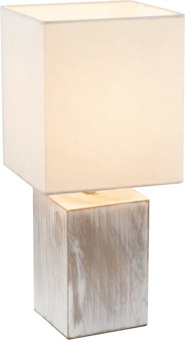 Globo 21699 Nočná stolová lampa ILONA biely drevo 1 x E14 max. 40w IP20